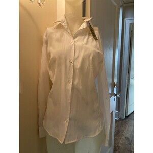 NWT Max Studio Country Silk Blend Women 's Shirt Long Sleeve Button Up SIZE L